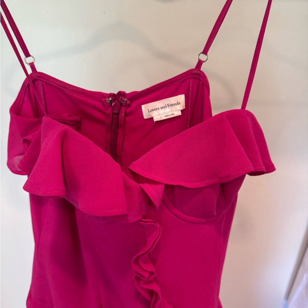 Lovers + Friends Fuchsia Ruffle Gown